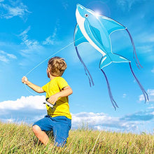 Load image into Gallery viewer, KLT Kite for Kids and Adults, Easy to Fly and Assemble with 50 Meters Kite String, Large Easy Flyer 51&quot;x45&quot; with 8 Long Tails, Beginners Kite for Girls Boys for Beach Trip, Park Family Outdoor Games
