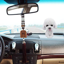 Load image into Gallery viewer, PRETYZOOM Car Shaking Dog Adornments Car Bobbleheads Shake Head Toy Cute Resin Craftwork Baking Cake Decorations for Home Car White Teddy Style Party Favor
