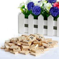 SAUJNN New Arrival 100x Wooden Alphabet Scrabble Tiles Black Letters & Numbers for Crafts Wood
