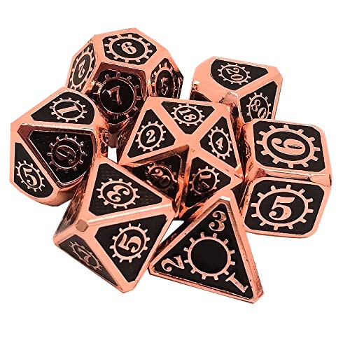 QYER Present Metal DND Dice, Many Metal dice DND Dice Set for Dungeons and Dragons(D&D) Pathfinder Role Playing Games Polyhedral & RPG 7 Times Table (Color : 112)