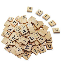 100PCS LoengMax Wood Letter Tiles-Wooden Scrabble Tiles-Scrabble Letters for Crafts-Letter Tiles-DIY Wood Gift Decoration
