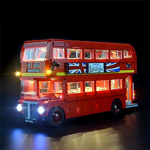 T-Club Led Light Kit Set for Lego 10258 Creator Expert London Bus - Lighting Kit Compatible with Lego 10258 Building Blocks (Not Include Lego Model)