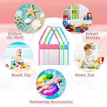 Load image into Gallery viewer, 15 Pack Mesh Beach Tote Bag, Kids Seashell Bags, Colorful Mesh Beach Bags Away from Sand, Bag Toys Organizer, Sand Toys Collector for Holding Beach Toys Children&#39; Toys Market Picnic, 21.6 x 21 x 2 cm
