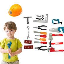 Load image into Gallery viewer, Odowalker Repair Tool Toy Realistic 22pcs Plastic Repair Kit Tool Toy Set Pretend Play Toys Helmet, Screwdriver, Pliers, Wrench,etc for Boy and Girl.
