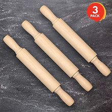 Load image into Gallery viewer, ArtCreativity 7 Inch Mini Rolling Pins for Kids - Set of 3 - Small Wooden Rollers for Baking, Cooking, Play Doh, Clay, Cookie Dough - Arts and Crafts Toy Supplies for Boys and Girls
