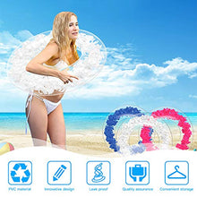 Load image into Gallery viewer, ALXFFBN Swim Rings Transparent PVC Swim Rings Round Feather Swim Ring Leak Proof Clear Inflatable Float Swim Tubes Adult Lifebuoy Ring Kids Pool Toys for Pool Seaside Natatorium, Multi Colors &amp; Size
