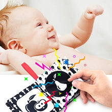 Load image into Gallery viewer, teytoy My First Soft Book, 6 PCS Nontoxic Fabric Baby Cloth Activity Crinkle Soft Black and White Books for Infants Boys and Girls Early Educational Toys Perfect for Baby Shower
