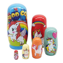 Load image into Gallery viewer, Konrisa Unicorn Nesting Dolls for Boys Girls Owl Animal Theme Nesting Dolls Hand Painted Figurines Wooden Stacking Dolls Halloween Xmas Gifts Birthday Party Supplies,Set of 6
