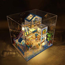 Load image into Gallery viewer, DIY Wooden Dollhouses Blue Romantic Villa Assembled Miniature with Furniture Doll House Toys for Kids Girl Adult Gift-only Dollhouse
