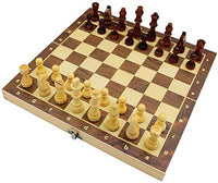 Chess Portable Set Set International Foldable Wooden Set with Magnetic Checkerboard for Kids/Children, Adults LQHZWYC (Color : Wood, Size : 29x29x3cm)