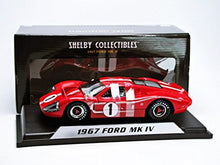 Load image into Gallery viewer, Shelby Collectibles SC423 1967 Ford GT MK IV #1 Red LeMans Winner 24 Hours 1/18 Diecast Model Car
