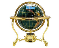 Unique Art Since 1996 150 GT Green CRY Gold Gemstone Globe