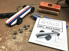 Load image into Gallery viewer, 3.25 oz Tungsten Pinewood Car Weights + 20 Page Step-by-Step Build Guide for Apollo 2000 Derby Car Showing Design + Weight Placement, Bring Your Car to The 5 oz Limit and Gain The Winning Edge
