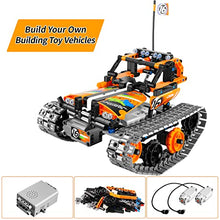 Load image into Gallery viewer, DOLIVE 3-in-1 STEM Remote Control Building Kit-Tracked Car/Robot/Tank, 2.4Ghz Rechargeable RC Stunt Racer Toy Gift for 6-14 Year Old Boys n Girls, Best Engineering Science Learning Kit for Kids 392PCS
