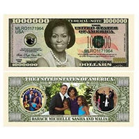 100 Michelle Obama Million Dollar Bills with Bonus Thanks a Million Gift Card Set