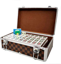 Load image into Gallery viewer, ZCX 144 PCS Travel Mahjong Gift Bag Box Dice Portable Chinese Digital Sculpture Plastic Multiplayer Entertainment Family Leisure Gathering Mahjong (Color : Aluminum Alloy Box, Size : 403121mm)

