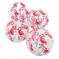 Fun Express Flamingo Print Beach Balls - Toys - 12 Pieces