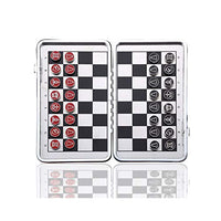 Chess Set Portable Magnetic Chess Set Iron International Chess Set Folding Chess Puzzle Board Game Beginner Travel Family Party Chess Pieces (Color : White+Color)