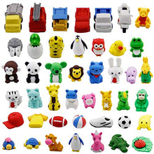 Load image into Gallery viewer, Cllayees 72 Pcs Assorted Animal Pencil Erasers Toy Set, Car Puzzle Erasers Toys for Kids Reward Party Favors (Animal and Car)
