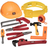 Prextex Little Handyman Kids Toy Tool Belt Set with Accessories and Hard Hat