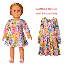 Load image into Gallery viewer, American Doll &amp; Girl Matching Dresses Rainbow Cat Outfits 8 9
