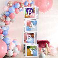 Luxury Little Deluxe Baby Shower Decoration Kit, 60 Pieces - Letters, Colored Balloons & Transparent Boxes, Party Supplies for Baby Gender Reveal & Birthday Backdrop Decor