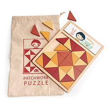 Load image into Gallery viewer, Tender Leaf Toys Wooden Patchwork Quilt Puzzle  Create an Infinite Number of Patterns and Traditional Artwork with Triangular Shapes Imaginative Play with a Montessori, STEM Approach  Ages 3 years+
