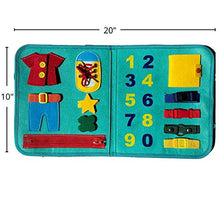 Load image into Gallery viewer, Toddler Busy Board Helps Develop Fine Motor Skills and Learn to Dress, Sensory Board for Ages 1 2 3 4 Years Old - Educational Montessori Toy Ideal for Travel
