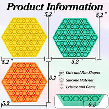 Load image into Gallery viewer, Aucma 3 Packs Bubble It Toy, Stress Relief Pack Under 3 5 10 20 Dollars Pressure Game Girls Boys Teal Yellow Hexagon
