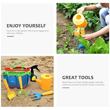 Load image into Gallery viewer, Cabilock 7PCS Kids Gardening Tool Set Kids Gardening Tools Shovel Rake Fork Trowel Gloves Watering Can and Tote Bag Gardening Tools for Kids Best Outdoor Toys Gift for Boys and Girls
