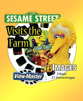 Sesame Visits The Farm - Classic ViewMaster - 3 Reel Set - 21 3D Images - Bert & Ernie, Big Bird