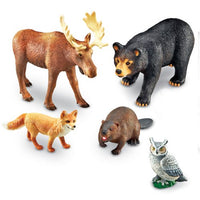 Learning Resources Jumbo Forest Animals I Bear, Moose, Beaver, Owl, and Fox, 5 Pieces, Ages 3+