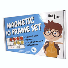 Load image into Gallery viewer, The Best Life Magnetic Ten Frame Set - Math Manipulatives for Elementary - 4 Ten Frames &amp; 40 Magnetic Math Counters for Kids, Math Games for Kindergarten (Upgraded Giant Ten Frame Set Version)
