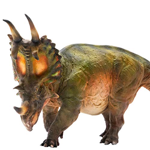 PNSO 5.9in Spinops Centrosaurus Styracosaurus Jurassic Dinosaur PVC Realistic Animal Models Educational Painted Figure Figurine Toys Dino Collector Decor Gift Birthday Party for Adult