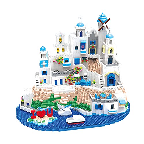 Leji Greece Aegean Sea Building Blocks Set (5810Pcs) City Architecture Model Educational Toys Micro Bricks for Kids Adults, 808