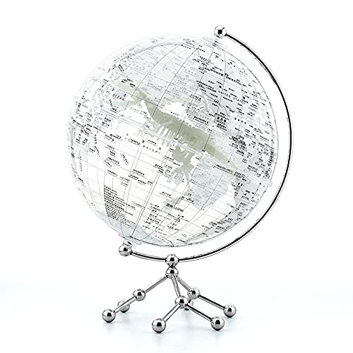 liushop Globe Earth Transparent high-Definition Globe 20cm/25cm Student Teaching Metal Globe Suspension Ornaments Desktop World Globe (Color : White+Dinosaur, Size : 20cm)