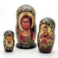 Icons Nesting Doll Set Wood Religion Jesus Christ HOLY MANDYLION