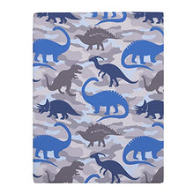 Load image into Gallery viewer, Everything Kids Dinosaur Blue &amp; Grey Preschool Nap Pad Sheet, Blue, Grey, Navy, , 19x45 Inch (Pack of 1)

