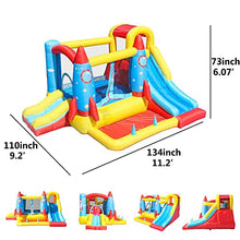Load image into Gallery viewer, Doctor Dolphin Inflatable Rocket Bounce House with Blower,Inflatable Bouncy House for Kids Outdoor,Toddle Jumping Bounce House with Slide for Backyard Party
