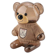 Load image into Gallery viewer, Valentine&#39;s Day Carnival Cute Bear Piggy Bank Coin Box Bank Coin Box Children Pig Money Cartoon Clothes Bear Plastic Transparent(Cream-Colored)
