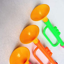 Load image into Gallery viewer, TOYANDONA 10Pcs Kids Trumpet Toys Plastic Plastic Noise Makers Cheering Prop Musical Toy Instruments Playset for Wedding Concert Sport Party Favors (Random Color)
