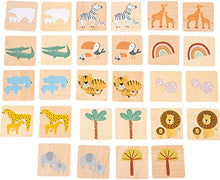 Load image into Gallery viewer, Small Foot -Safari Wooden Memory Game-Shape Sorting Matching Games for Boys and Girls- Perfect for Birthday Parties, Classrooms, Family Game Night
