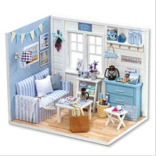 Load image into Gallery viewer, DIY Doll Houses Miniature Dollhouse Wooden Toys for Children Birthday Gift for Child and Campus Couple Great Choice for Home Decor (Blue)
