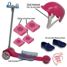 Load image into Gallery viewer, The New York Doll Collection 18&quot; Doll Scooter &amp; Helmet Set - 18in Dolls Accessories Doll Bike Accessories Play Set and Doll Helmet, E177-N

