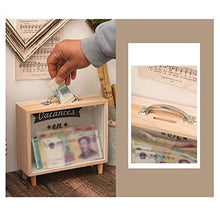 Load image into Gallery viewer, DZWYC Piggy Bank Small Box Money Bank, Wooden Piggy Bank Creativity Transparent Piggy Banks,Unique Ornaments Gift Coin Bank Piggy Bank Kids (Color : C)
