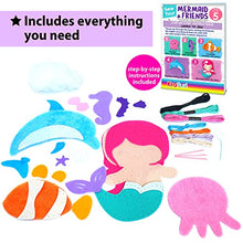 Load image into Gallery viewer, KRAFUN Mermaid Sea Animals Beginner Sewing Kit for Kids Art &amp; Craft kit, Includes 5 Soft Plush Dolls, Instructions &amp; Felt Materials for Learn to Sew, Embroidery Skills, Gift for Girls Educational
