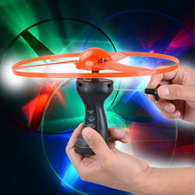 Load image into Gallery viewer, Li Ping Cool Rotating Flying Toy LED Light Processing Flash Flying Toy for Kids (Black)

