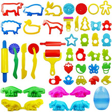 Load image into Gallery viewer, Dough Tools Set for Kids, Various Plastic Animal Molds, Rolling Pins, for Creative Dough Cutting, 44 Pieces
