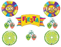 Fiesta Banner Ole Happy Birthday Party balloons Decoration Supplies Lime