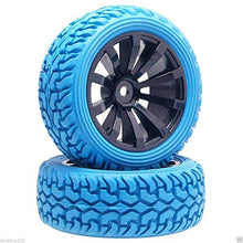 Load image into Gallery viewer, 4pcs RC 601-8019 Blue Rally Tires Tyre Wheel Rim For HSP 1:10 On-Road Rally Car
